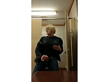 Sensualmaddy Sexy Crossdresser Cumming In Women's Bathroom At A Public Rest Stop