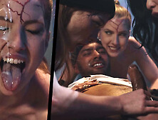 Femdom Reverse Sex-party - Lesbians Possessed by Horny Demons Mounts Dark Lover with Multiple Creampies