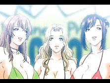 Huge tits hentai babe takes teen dick back stage