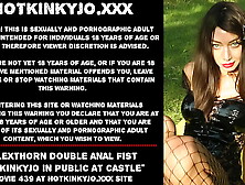 AlexThorn double anal fist Hotkinkyjo in public at Swiny Castle