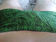 Guy In Green Swimming Trunks Massages His Dick