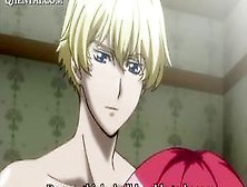 Stockinged hentai mistress riding rough cock