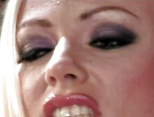 Riding Her Huge Dildo Helps the Thick Blonde Stretch Her Booty for His Big Dick