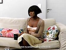 Amateur African MILF falls into sex trap fake modeling casting