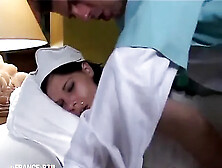 Marvelous Youthful Brunette hair Sweetheart Hard Anal Drilled and Jizzed on Her Giant Tits