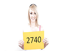 Skinny blonde bitch masturbates on the casting couch