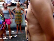 Sideboob And Thong On Street Carnival