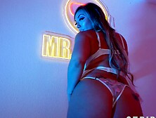 Busty Blonde MILF Mia James Gives You a Slow Strip & Wet POV Lapdance Tease