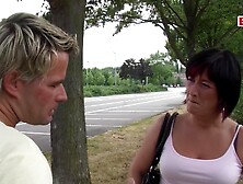 German housewife is invited to sex on the street