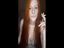 Smoking,  Red Damp Hair,  Nose Out Smoke