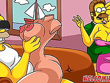 Flandis ripped the hottie's ass! Simpsons porn toons