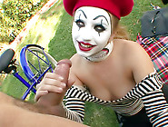 Mime fucked in a public park