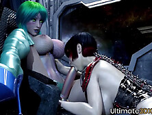 Huge Dick 3D Futanari Space Sex Action