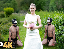 BRIDE4K. Blonde bride with natural tits enjoyed a good fuck on her kinky wedding