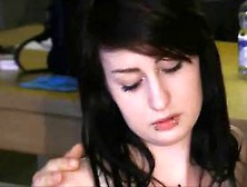 Brunette teen beauty having a trio