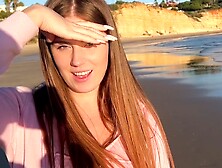 Beach Adventure: Showed her boobs for 50€ on the beach in Portugal and continued in the hotel