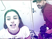 Whore rides with a stranger in the bathroom of a bar!