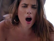 Baby Nicols is carried impaled on Freddy Gong's big black cock