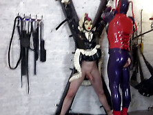 Lady Blackdiamond wants to have fun with two masked men