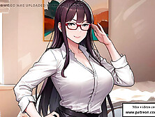 Your strict personal teacher punishes you in this anime JOI for failing the exam