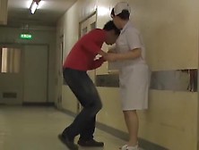 Kinky sharking fun for lewd man and shy medical nurse