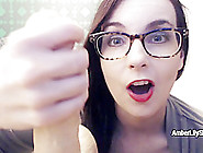 Amber Lily touches and blows occasionaly founded huge dildo