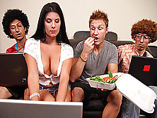 Alluring brunette chick Erin Marxxx spreads her legs and gets her cunt pumped hard.