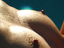 Blonde Roxanne Dawn takes off her nice panties