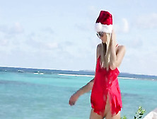 Blonde Angel In A Santa Cap