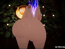 Large bum dancing to the music (rear-end expansion)