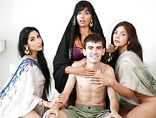Orgy Foursome with Pakistani Aaliyah Yasin, Clea Gaultier & a Latina