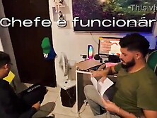 THE BI VOIDED URINE OFFICER WENT TO TAKE A DOCUMENT TO THE BOSS'S ABODE AND ENDED UP GETTING A LITTLE GIFT,  LOTS OF MAD ENJOYMEN