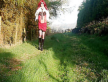 Crossdressing On A Woodland Path