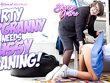 Ellis Courtney Eating Her 77 Year Old Stepgrandma Sharon Amore Unshaved Pussy In Her Bedroom