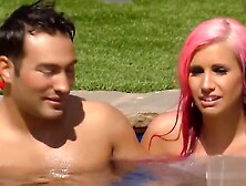 Horny swingers wild party and had oral sex by the pool