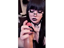 Self Degrading Goth GF Gets 4 Loads