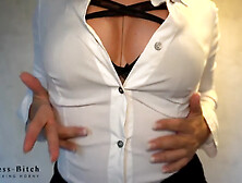 Business Slut Strip And Dildo Wall Ride,  Business-bitch