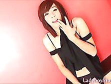 Teen Ladyboy Toying And Stroking