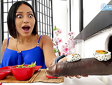 Big Tit Lesbian MILFs Sushi Glory Hole Experience - BBC Blowjob and Cute Asian Teen