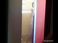 my hot stepmom showering with the door open