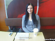 Sexy female sucking and admiring the cock owner