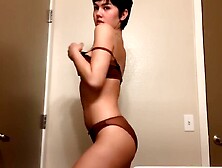 Short Haired Trans Gal Undresses and Touches Herself - Daisy Taylor