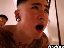 Sammy Sins ruins Yoshi Kawasaki with a giant dildo ramming