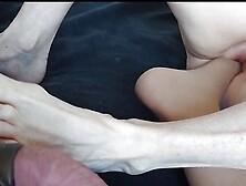 Fucking cunt of granny with toes