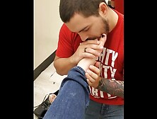 Public Footjob and Hand-Job in Mall