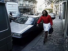 Nasty blonde French gets anally wrecked in front of tied up slut