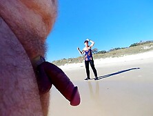 Public erection beach flasher chats with mature