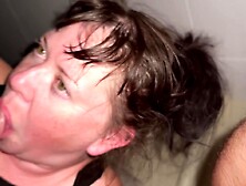 Oral sex on my large penis during the time that watching herself blowing on iPad camera deepthroat cum swallows load