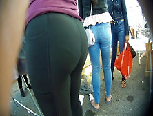 Candid Hispanic Butt In Spandex H90..