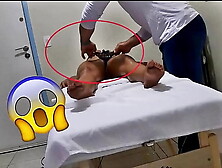 Kinky masseuse took off his client's panties and filmed in secretly watching